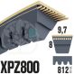 Courroie Trapézoïdale Crantée XPZ800. 9,7mm x 812mm ext.