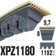 Courroie Trapézoïdale Crantée XPZ1180. 9,7mm x 1192mm ext.