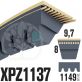 Courroie Trapézoïdale Crantée XPZ1137. 9,7mm x 1149mm ext.