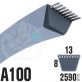 Courroie Trapézoïdale A100 Néoprène. 13mm x 2590mm