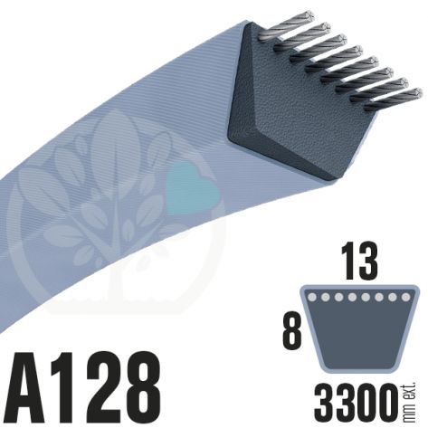 Courroie Trap&eacute;zo&iuml;dale A128 N&eacute;opr&egrave;ne. 13mm x 3300mm