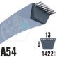 Courroie Trapézoïdale A54 Néoprène. 13mm x 1422mm