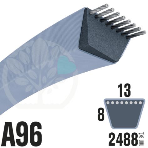 Courroie Trap&eacute;zo&iuml;dale A96 N&eacute;opr&egrave;ne. 13mm x 2488mm