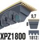 Courroie Trapézoïdale Crantée XPZ1800. 9,7mm x 1812mm ext.