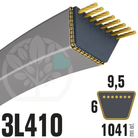 Courroie Trap&eacute;zo&iuml;dale 3L410 Renforc&eacute;e Kevlar. 9.5mm x 1041mm