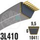 Courroie Trapézoïdale 3L410 Renforcée Kevlar. 9.5mm x 1041mm