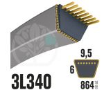 QUARKZMAN Lot De 3 Courroies Trapézoïdales Classiques En Caoutchouc