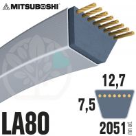 Courroie Mitsuboshi LA80 Renforcée.  12,7mm x 2051mm