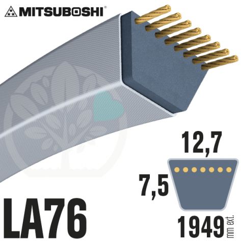 Courroie Mitsuboshi LA76 Renforc&eacute;e.  12,7mm x 1949mm