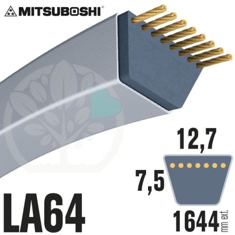 Courroie Mitsuboshi LA64 Renforcée.  12,7mm x 1644mm