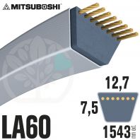 Courroie Mitsuboshi LA60 Renforcée.  12,7mm x 1543mm