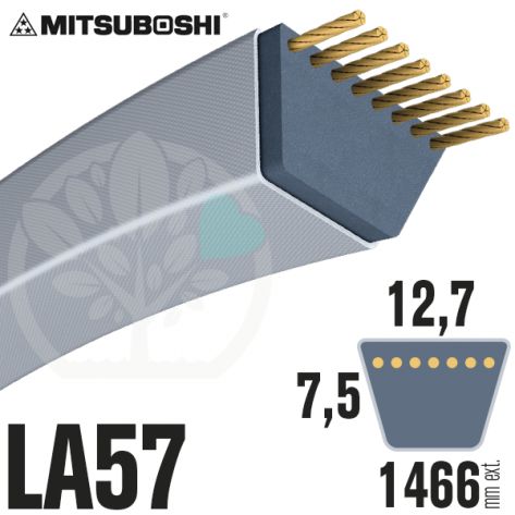 Courroie Mitsuboshi LA57 Renforcée.  12,7mm x 1466mm