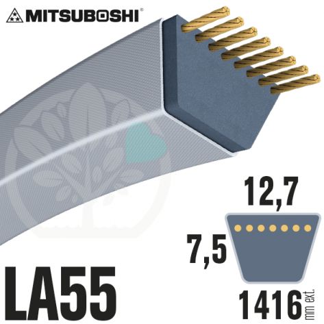 Courroie Mitsuboshi LA55 Renforcée.  12,7mm x 1416mm