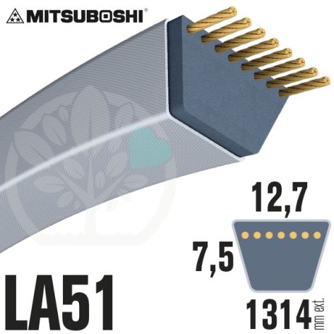 Courroie Mitsuboshi LA51 Renforcée.  12,7mm x 1314mm