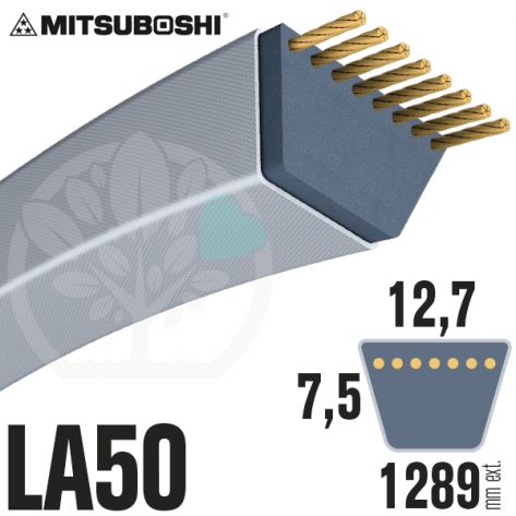 Courroie Mitsuboshi LA50 Renforcée.  12,7mm x 1289mm