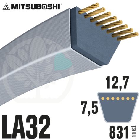 Courroie Mitsuboshi LA32 Renforc&eacute;e.  12,7mm x 831mm