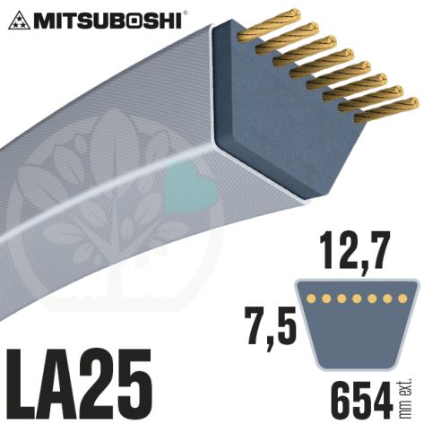Courroie Mitsuboshi LA25 Renforc&eacute;e.  12,7mm x 654mm