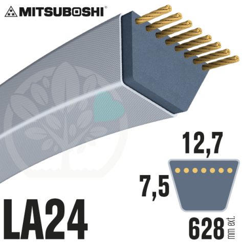 Courroie Mitsuboshi LA24 Renforc&eacute;e.  12,7mm x 628mm