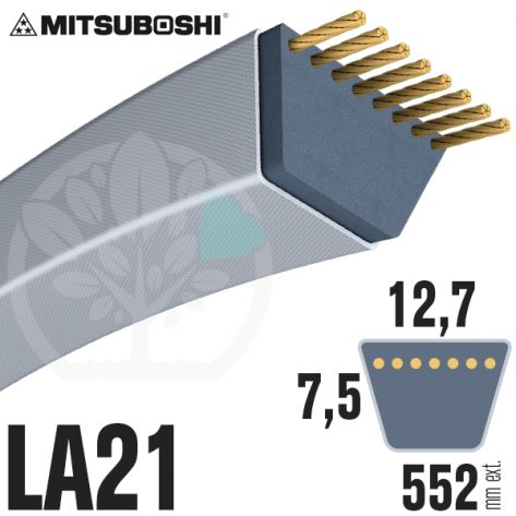 Courroie Mitsuboshi LA21 Renforc&eacute;e.  12,7mm x 552mm