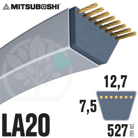 Courroie Mitsuboshi LA20 Renforcée.  12,7mm x 527mm