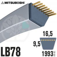Courroie Mitsuboshi LB78 Renforcée.  16.5mm x 1993mm