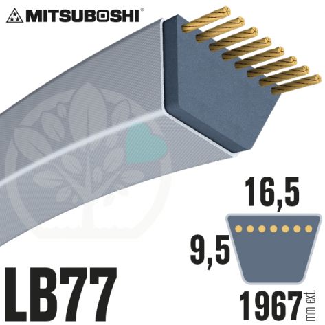 Courroie Mitsuboshi LB77 Renforc&eacute;e.  16.5mm x 1967mm