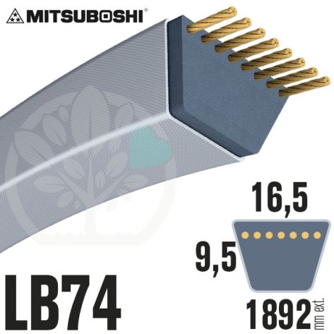 Courroie Mitsuboshi LB74 Renforc&eacute;e.  16.5mm x 1892mm