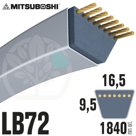 Courroie Mitsuboshi LB72 Renforc&eacute;e.  16.5mm x 1840mm