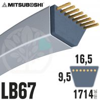 Courroie Mitsuboshi LB67 Renforcée.  16.5mm x 1714mm