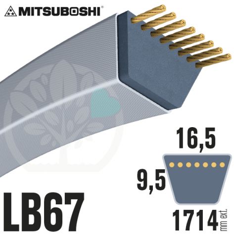 Courroie Mitsuboshi LB67 Renforc&eacute;e.  16.5mm x 1714mm