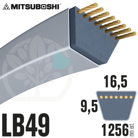 Courroie Mitsuboshi LB49 Renforc&eacute;e.  16.5mm x 1256mm