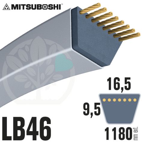 Courroie Mitsuboshi LB46 Renforc&eacute;e.  16.5mm x 1180mm