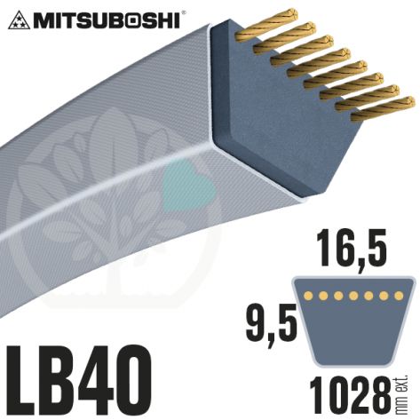 Courroie Mitsuboshi LB40 Renforc&eacute;e.  16.5mm x 1028mm
