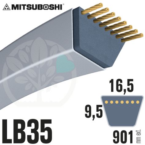 Courroie Mitsuboshi LB35 Renforc&eacute;e.  16.5mm x 901mm