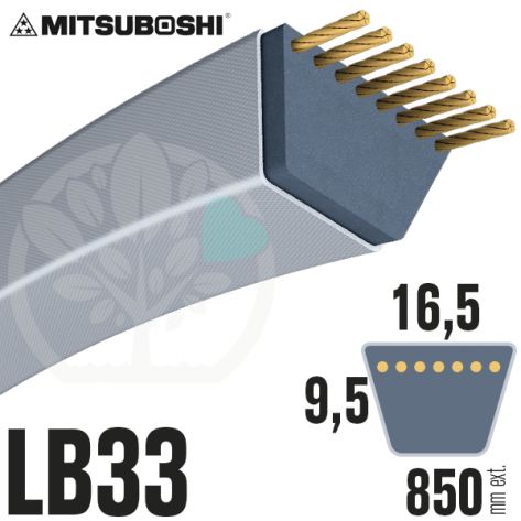 Courroie Mitsuboshi LB33 Renforc&eacute;e.  16.5mm x 850mm