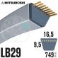 Courroie Mitsuboshi LB29 Renforcée.  16.5mm x 749mm