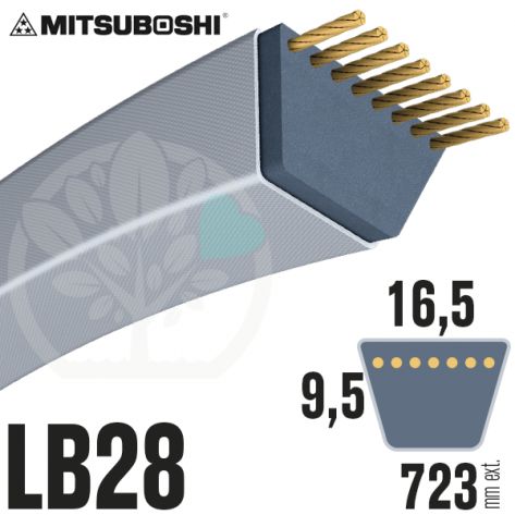 Courroie Mitsuboshi LB28 Renforc&eacute;e.  16.5mm x 723mm