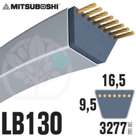 Courroie Mitsuboshi LB130 Renforcée.  16.5mm x 3277mm