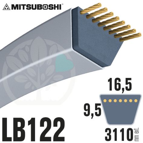 Courroie Mitsuboshi LB122 Renforc&eacute;e.  16.5mm x 3110mm