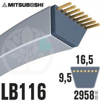 Courroie Mitsuboshi LB116 Renforcée.  16.5mm x 2958mm