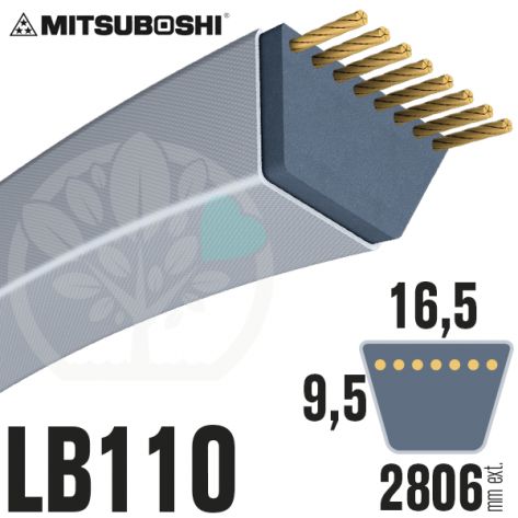 Courroie Mitsuboshi LB110 Renforc&eacute;e.  16.5mm x 2806mm