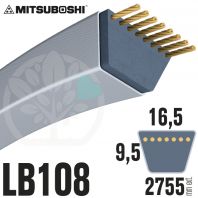 Courroie Mitsuboshi LB108 Renforcée.  16.5mm x 2755mm