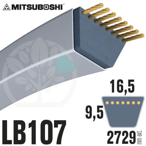 Courroie Mitsuboshi LB107 Renforc&eacute;e.  16.5mm x 2729mm