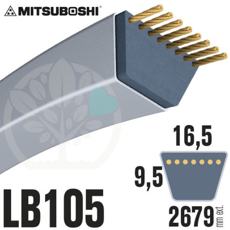Courroie Mitsuboshi LB105 Renforc&eacute;e.  16.5mm x 2679mm