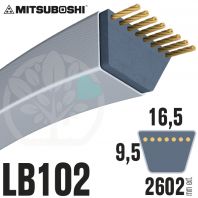 Courroie Mitsuboshi LB102 Renforcée.  16.5mm x 2602mm