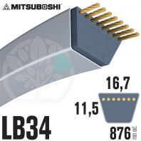 Courroie Mitsuboshi LB34 Renforcée. 16.7mm x 876mm