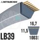 Courroie Mitsuboshi LB39 Renforcée. 16.7mm x 1003mm