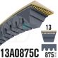 Courroie Trapézoïdale Crantée 13A0875C. 12.5mm x 875mm 