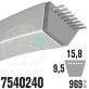 Courroie MTD Spécifique 7540240. 15,8mm x 969mm