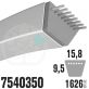Courroie MTD Spécifique 7540350. 15,8mm x 1626mm